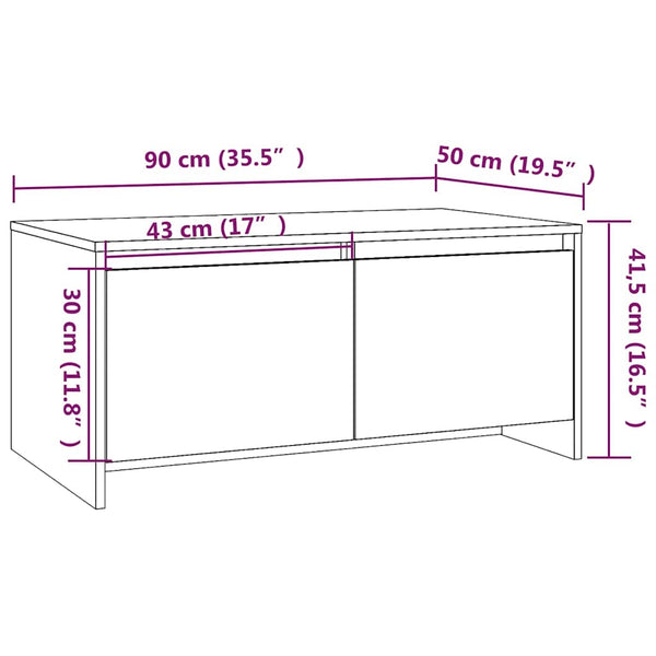 Couchtisch Sofronia weiß 90x50x41,5cm (Holz)