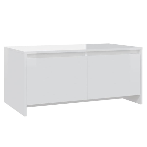 Hochglanz weiß Couchtisch Sofronia 90x50x41,5cm (Holz)