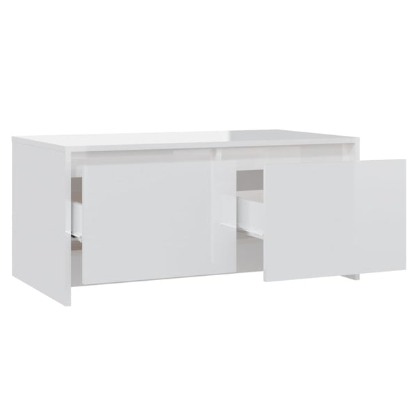Hochglanz weiß Couchtisch Sofronia 90x50x41,5cm (Holz)