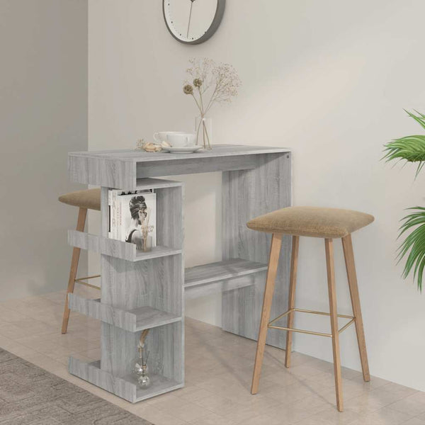 Grauer Stehtisch mit Ablage Radut 100x50x101,5cm (Sonoma)