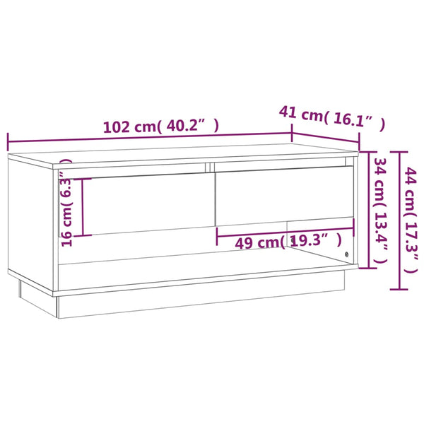 Graues TV-Möbel Retezan 102x41x44cm (Holz)
