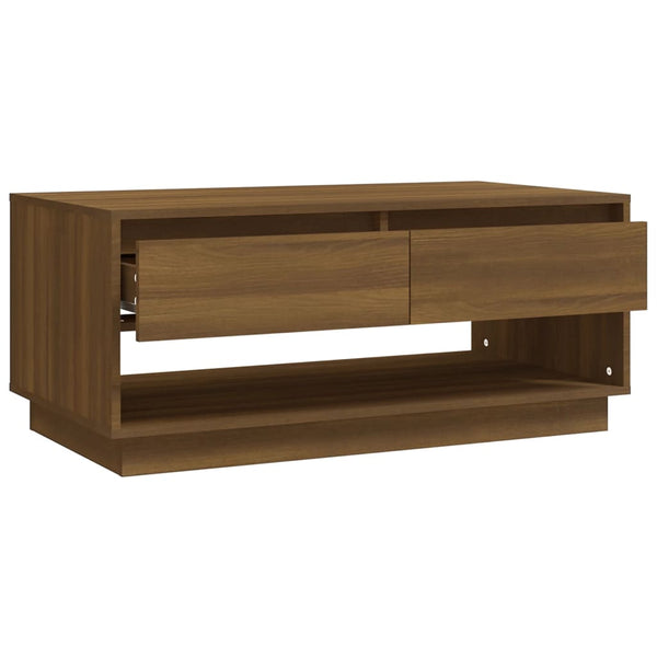 Brauner Couchtisch Gheorghescu 102,5x55x44cm (Eiche, Holz)