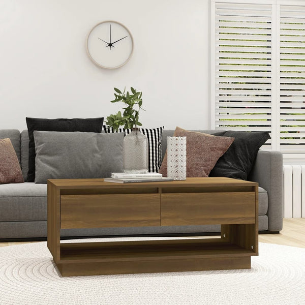 Brauner Couchtisch Gheorghescu 102,5x55x44cm (Eiche, Holz)