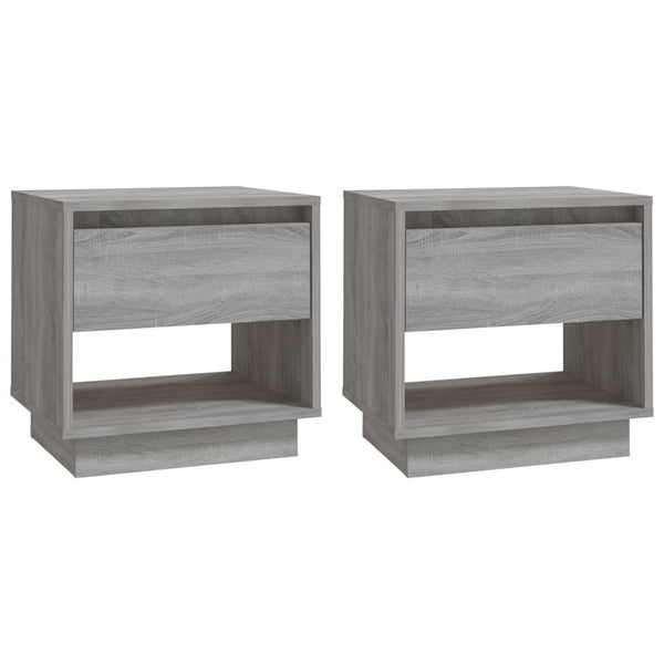 Graue Nachttische Podar 45x34x44cm (2 Stück, Sonoma, Holz)
