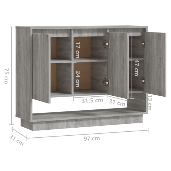 Harmaa senkki Boie 97x31x75cm (puinen)
