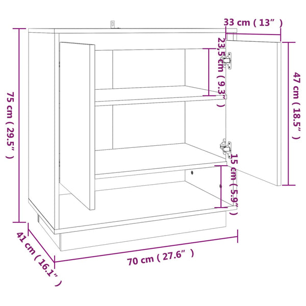 Anrichte Rauch-Eiche Hajnal 70x41x75cm (Holz)