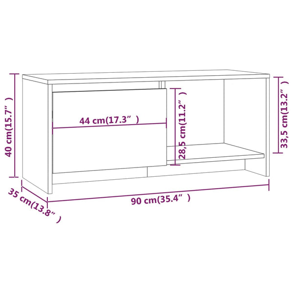 Graues TV-Möbel Iftenie 90x35x40cm (Holz)