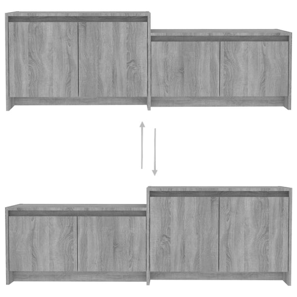 Graues TV-Möbel Lazaruica 146,5x35x50cm (Holz)