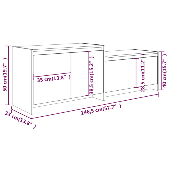 Graues TV-Möbel Lazaruica 146,5x35x50cm (Holz)