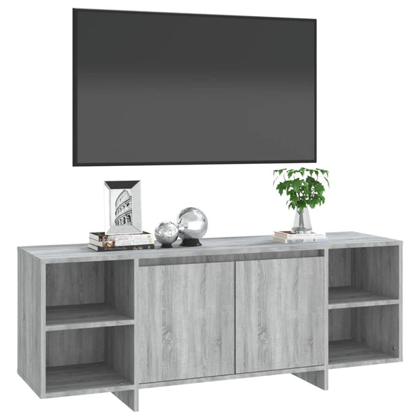 Graues TV-Möbel Eluzie 130x35x50cm (Spanplatte)
