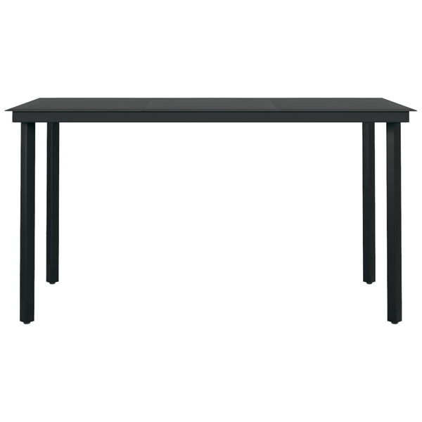 Schwarzer Gartentisch Fressl 140x70x74cm (Stahl und Glas)