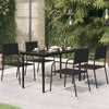 Schwarzer Gartentisch Fressl 140x70x74cm (Stahl und Glas)