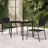 Schwarzer Gartentisch Deangelo 80x80x74cm (Stahl und Glas)