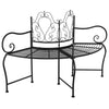 Schwarze Baumumrandungsbank Ladina 150 cm (Stahl)