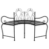 Schwarze Baumumrandungsbank Ladina 150 cm (Stahl)