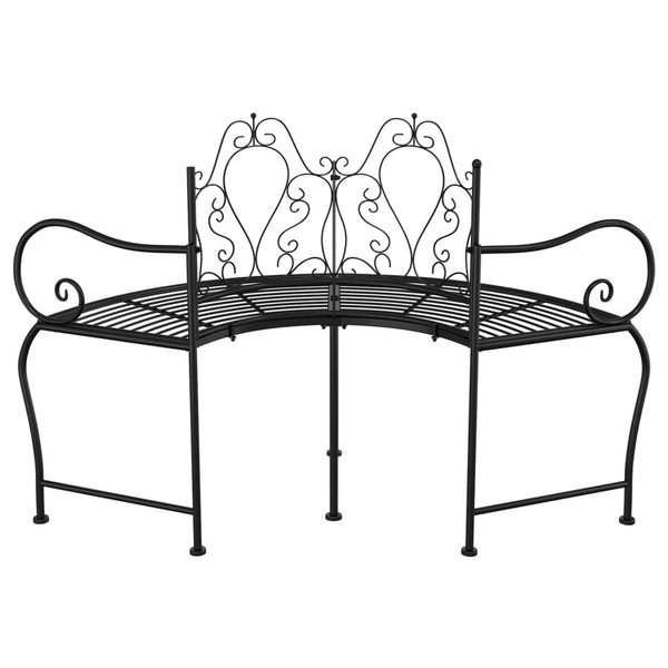 Schwarze Baumumrandungsbank Ladina 150 cm (Stahl)