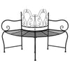 Schwarze Baumumrandungsbank Ladina 150 cm (Stahl)