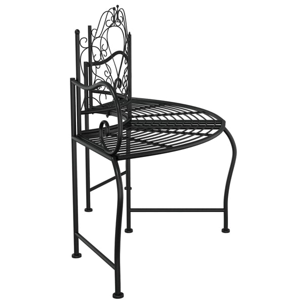 Schwarze Baumumrandungsbank Ladina 150 cm (Stahl)