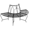 Schwarz halbrunde Baumbank Virag Ø 159cm (Stahl)
