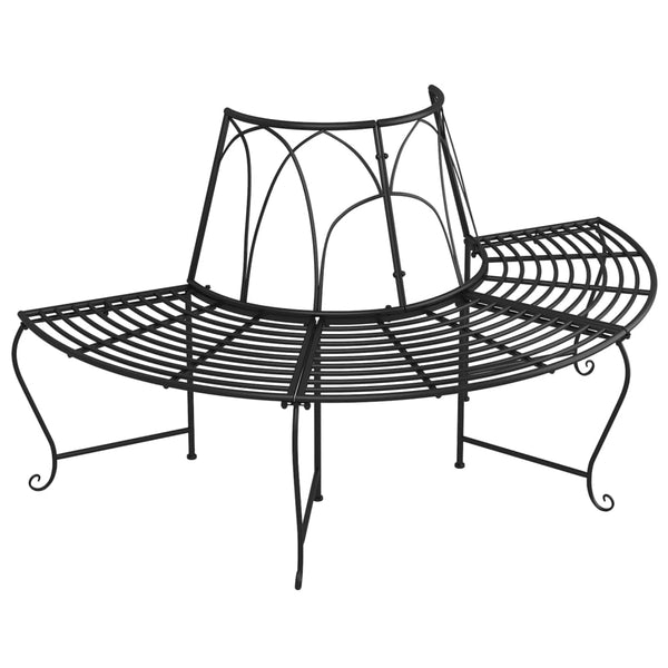 Schwarz halbrunde Baumbank Virag Ø 159cm (Stahl)
