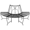 Schwarz halbrunde Baumbank Virag Ø 159cm (Stahl)