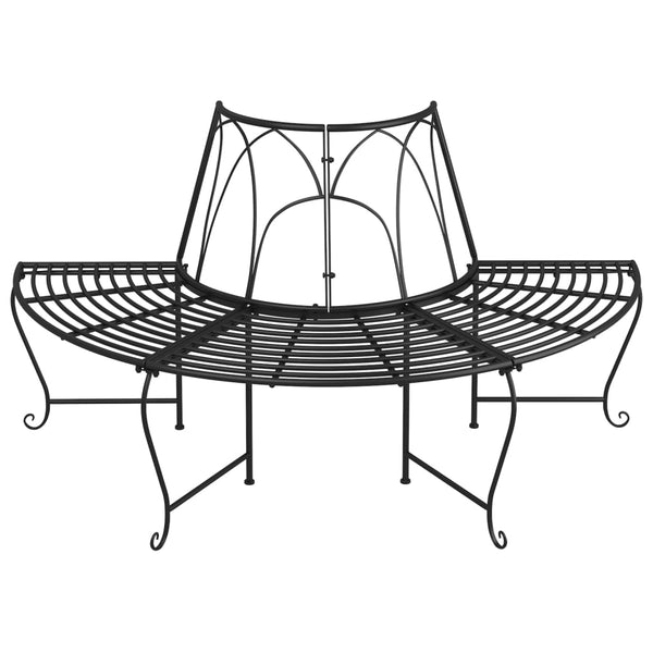 Schwarz halbrunde Baumbank Virag Ø 159cm (Stahl)