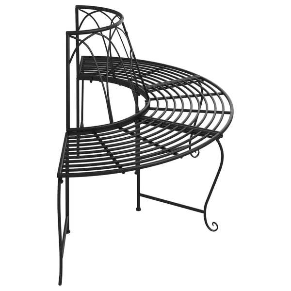 Schwarz halbrunde Baumbank Virag Ø 159cm (Stahl)