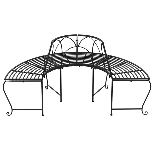 Schwarz halbrunde Baumbank Virag Ø 159cm (Stahl)