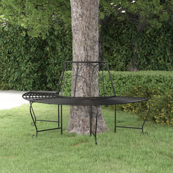 Schwarz halbrunde Baumbank Virag Ø 159cm (Stahl)