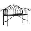 Schwarze Gartenbank Floredana 128cm (2-Sitzer, Stahl)