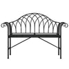Schwarze Gartenbank Floredana 128cm (2-Sitzer, Stahl)