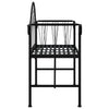 Schwarze Gartenbank Floredana 128cm (2-Sitzer, Stahl)
