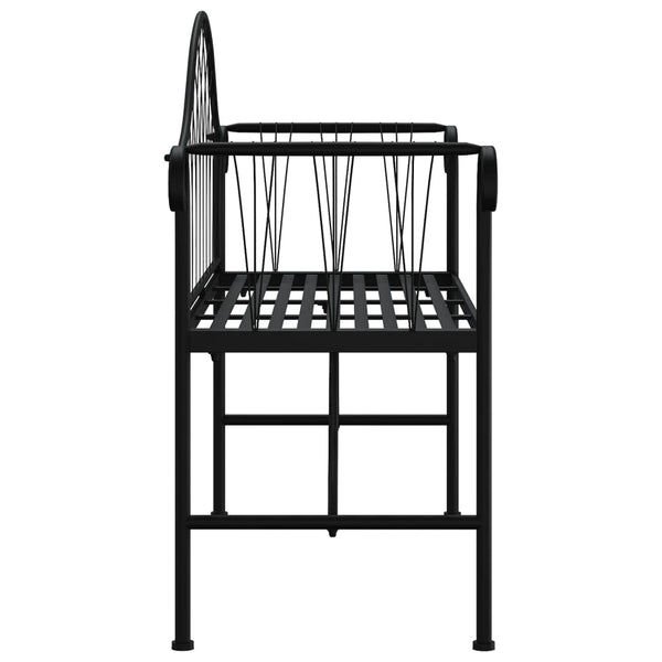 Schwarze Gartenbank Floredana 128cm (2-Sitzer, Stahl)