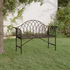 Schwarze Gartenbank Floredana 128cm (2-Sitzer, Stahl)