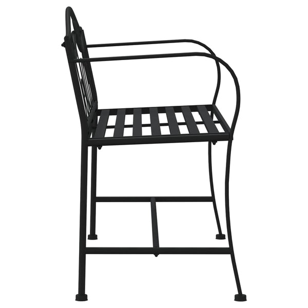Musta puutarhapenkki Kazimir 104cm (2-istuttava, teräs)