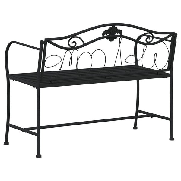 Musta puutarhapenkki Kazimir 104cm (2-istuttava, teräs)