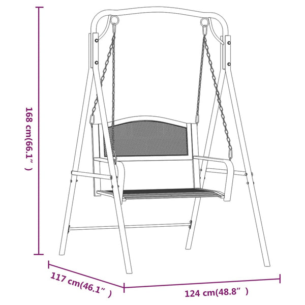 Musta keinupenkki Severin 124cm (teräs)