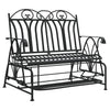 Schwarze Gleitbank West 114cm (2-Sitzer, Stahl)