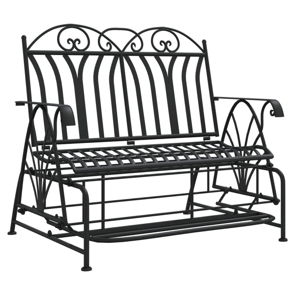 Schwarze Gleitbank West 114cm (2-Sitzer, Stahl)