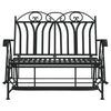 Schwarze Gleitbank West 114cm (2-Sitzer, Stahl)