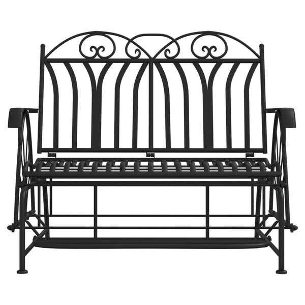 Schwarze Gleitbank West 114cm (2-Sitzer, Stahl)