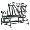 Schwarze Gleitbank West 114cm (2-Sitzer, Stahl)