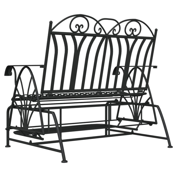 Schwarze Gleitbank West 114cm (2-Sitzer, Stahl)
