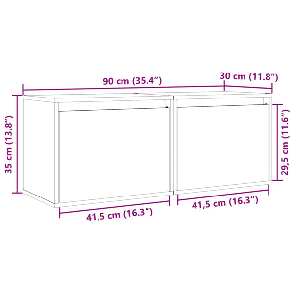 Wandschränke Persec 45x30x35cm (2 St. Kiefer)