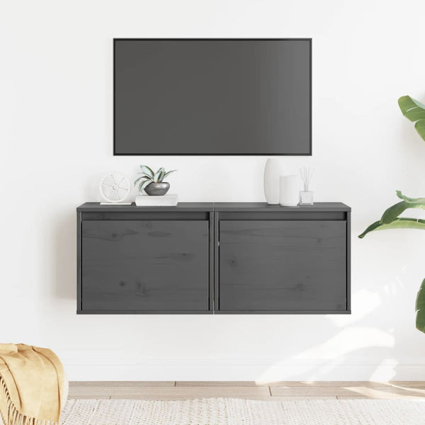 Harmaa seinäkaapit Persec 45x30x35cm (2 kpl mänty)