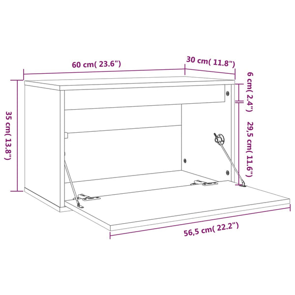 Wandschrank Manolachi 60x30x35cm (Kiefer)