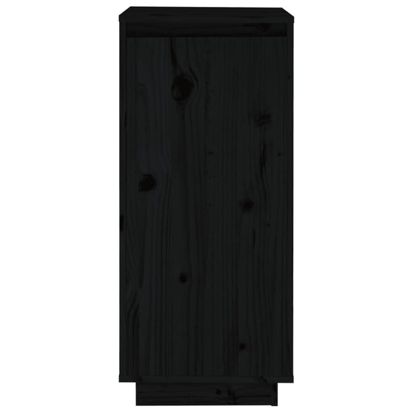 Schwarzer Schuhschrank Banuti 35x35x80cm (Kiefer)