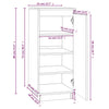 Schwarzer Schuhschrank Banuti 35x35x80cm (Kiefer)