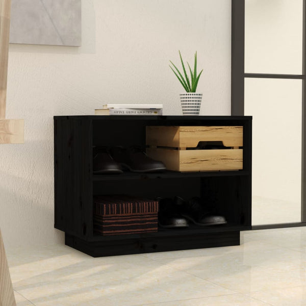 Schwarzer Schuhschrank Homer 60x34x45cm (Kiefer)