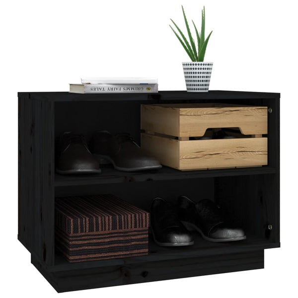 Schwarzer Schuhschrank Homer 60x34x45cm (Kiefer)